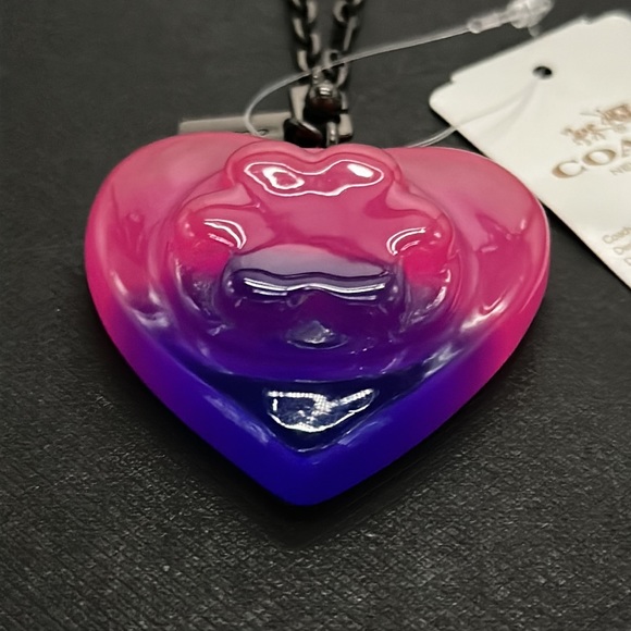 Coach X Richard Bernstein Jello Heart Bag Charm Keychain Chain FOB Retro Resin - Picture 5 of 7